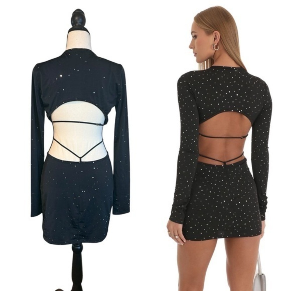 Lucy In The Sky Elegant Black Dress with Cut-Out Details